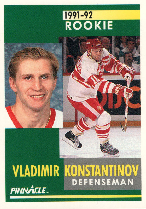 #311 Vladimir Konstantinov Rookie Detroit Red Wings 1991-92 Pinnacle Hockey Card OW