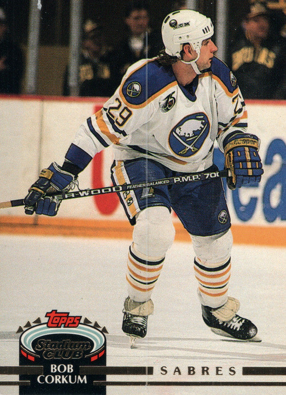 #179 Bob Corkum  Buffalo Sabres 1991-92 Topps Stadium Club Hockey Card OX