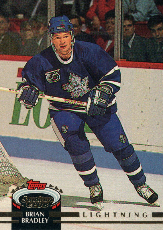 #163 Brian Bradley Tampa Bay Lightning 1991-92 Topps Stadium Club Hockey Card OX