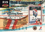 #215 Rod Langway Washington Capitals 1991-92 Topps Stadium Club Hockey Card OX