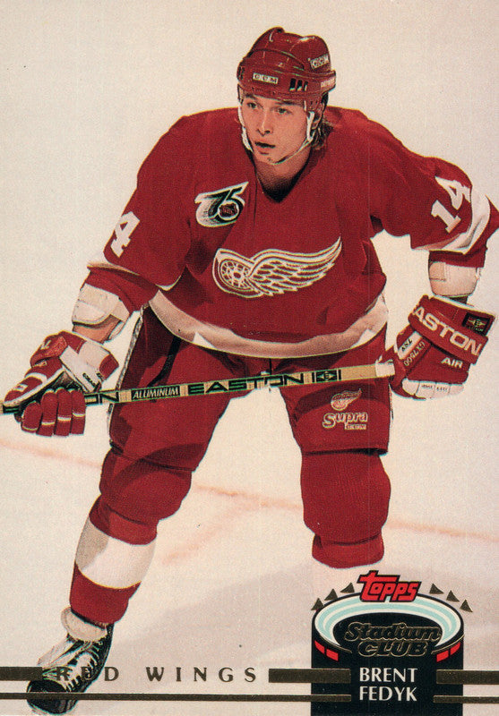 #390 Brent Fedyk  Detroit Red Wings 1991-92 Topps Stadium Club Hockey Card OX