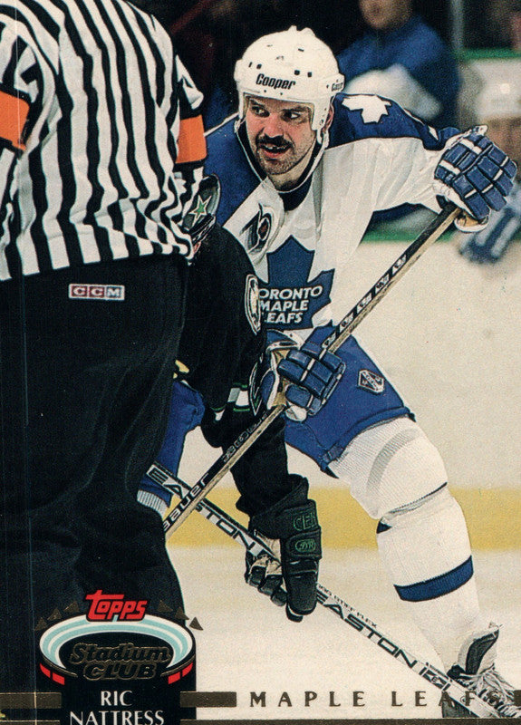 #328 Ric Nattress Toronto Maple Leafs 1991-92 Topps Stadium Club Hockey Card OX