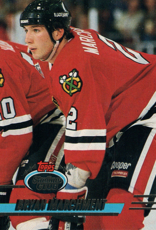 #161 Bryan Marchment Chicago Blackhawks 1992-93 Topps Stadium Club Hockey Card OY