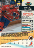 #95 John Leclair Montreal Canadiens 1992-93 Topps Stadium Club Hockey Card OY