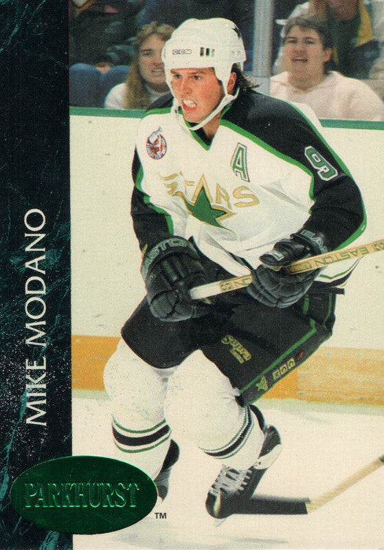 #75 Mike Modano Minnesota North Stars 1991-92 Parkhurst Hockey Card OY