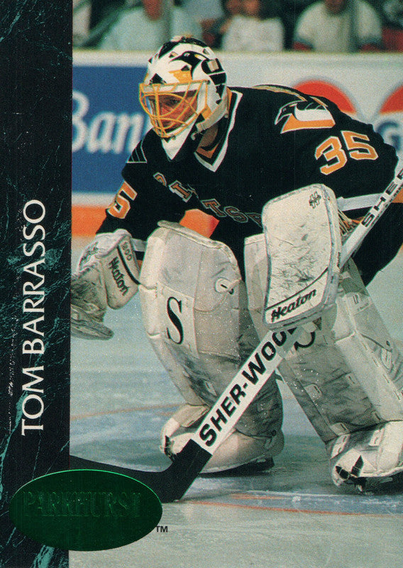 #134 Tom Barrasso Pittsburgh Penguins 1991-92 Parkhurst Hockey Card OY