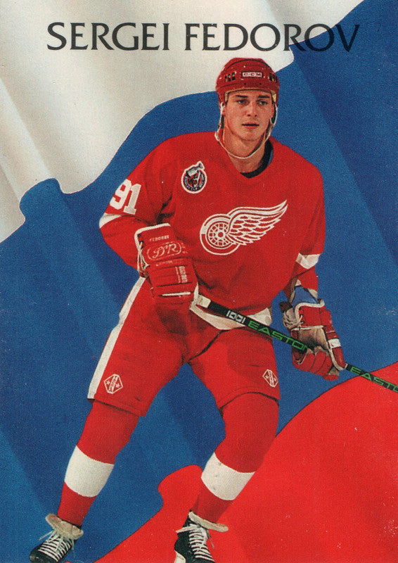 #219 Sergei Fedorov Detroit Red Wings 1991-92 Parkhurst Hockey Card OZ