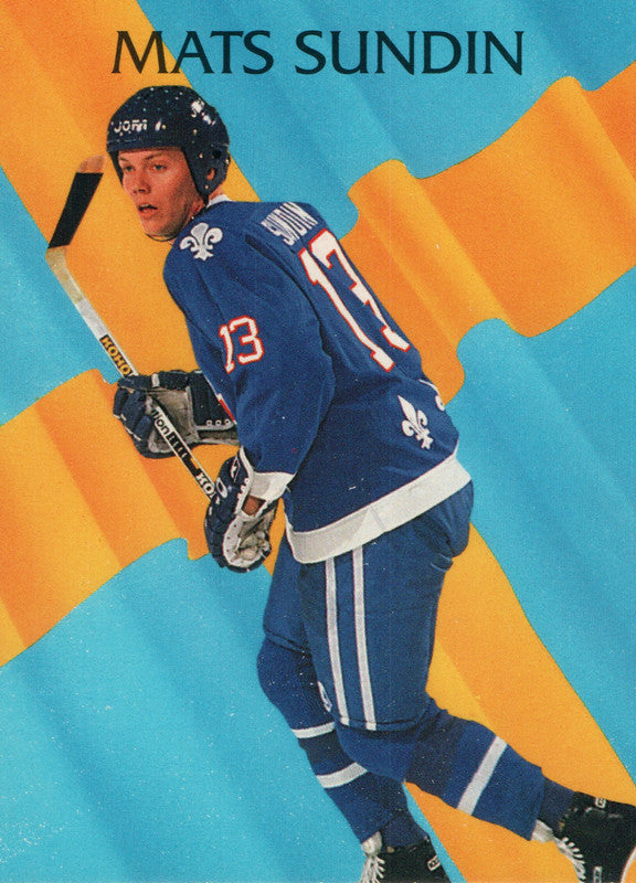 #221 Mats Sundin Quebec Nordiques 1991-92 Parkhurst Hockey Card OZ