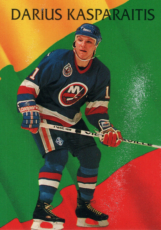 #215 Darius Kasparaitis New York Islanders 1991-92 Parkhurst Hockey Card OZA