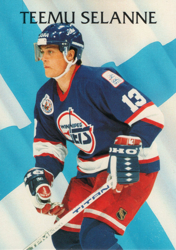 #217 Teemu Selanne Winnipeg Jets 1991-92 Parkhurst Hockey Card OZA