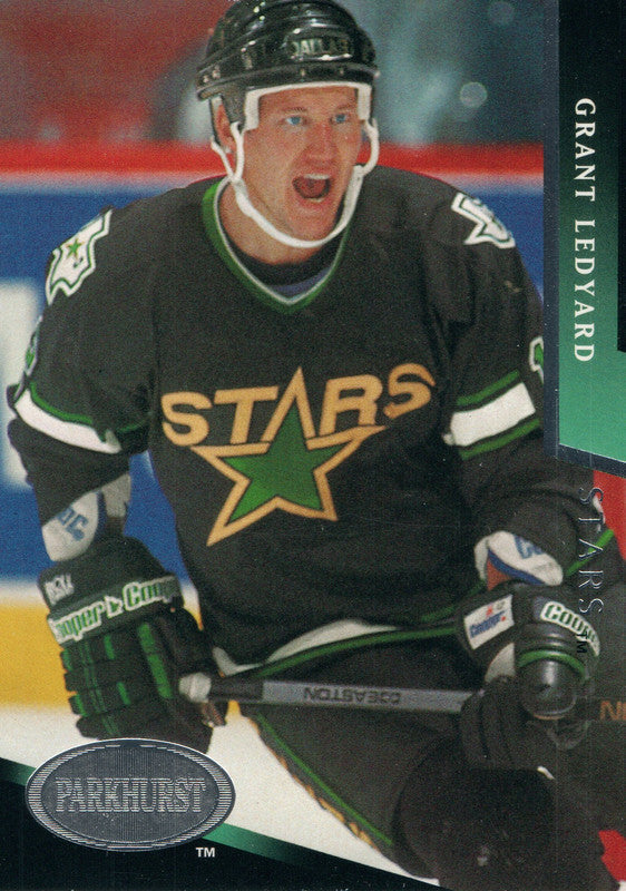 #321 Grant Ledyard Dallas Stars 1992-93 Parkhurst Hockey Card OZA