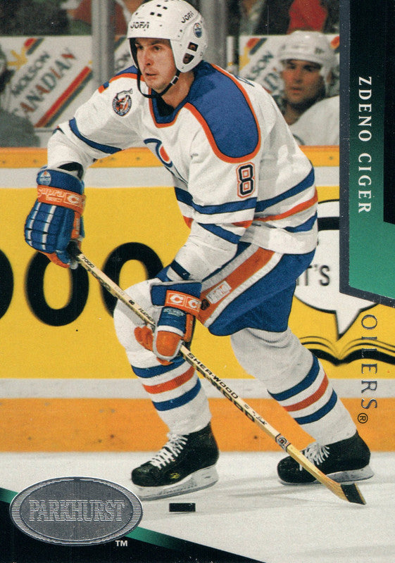 #336 Zdeno Ciger Edmonton Oilers 1992-93 Parkhurst Hockey Card OZA