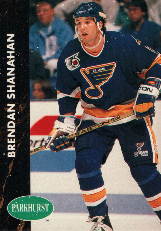 #153 Brendan Shanahan St Louis Blues 1990-91 Parkhurst Hockey Card OZB