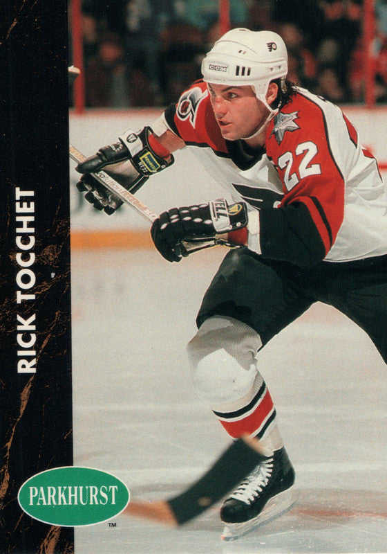 #129 Rick Tocchet  Philadelphia Flyers 1990-91 Parkhurst Hockey Card OZB
