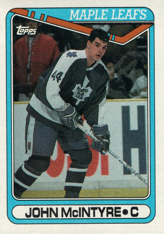#382 John Mcintyre Toronto Maple Leafs 1989-90 Topps Hockey Card OZB