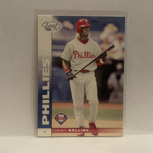#94 Jimmy Rollins Philadelphia Phillies 2002 Donruss Leaf Baseball Card HM