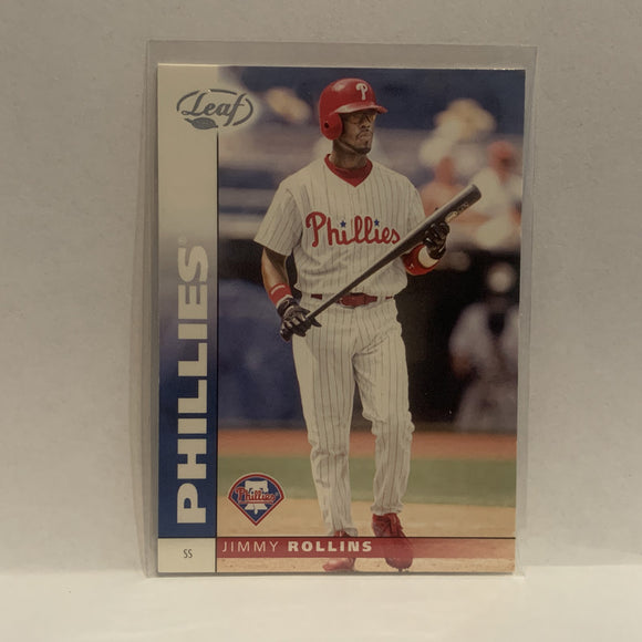 #94 Jimmy Rollins Philadelphia Phillies 2002 Donruss Leaf Baseball Card HM