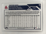 #92 Triston Casas Rookie Boston Red Sox 2023 Topps Series One Baseball Card