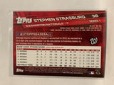 #38 Stephen Strasburg Washington Nationals 2017 Topps Series One Baseball Card
