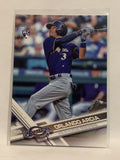 #255 Orlando Arcia Rookie Milwaukee Brewers 2017 Topps Series One Baseball Card
