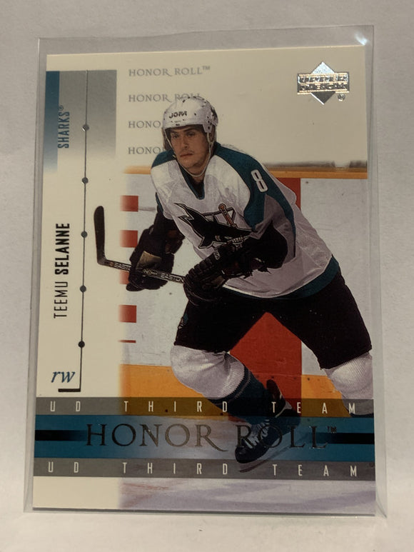 #51 Teemu Selanne Honor Roll San Jose Sharks 2001-02 Upper Deck Hockey Card  NHL