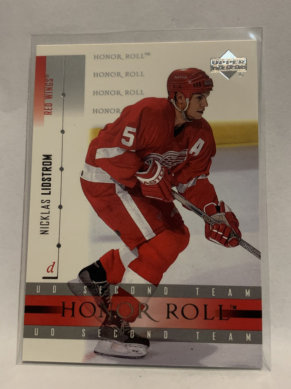 #46 Nicklas Lidstrom Honor Roll Detroit Red Wings 2001-02 Upper Deck Hockey Card  NHL
