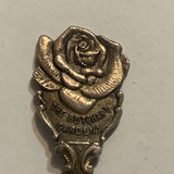 The Butchart Gardens Rose Flower Victoria British Columbia Collectable Souvenir Spoon CY