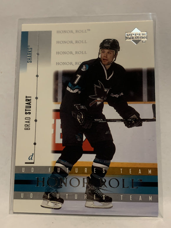 #59 Brad Stuart Honor Roll San Jose Sharks 2001-02 Upper Deck Hockey Card  NHL