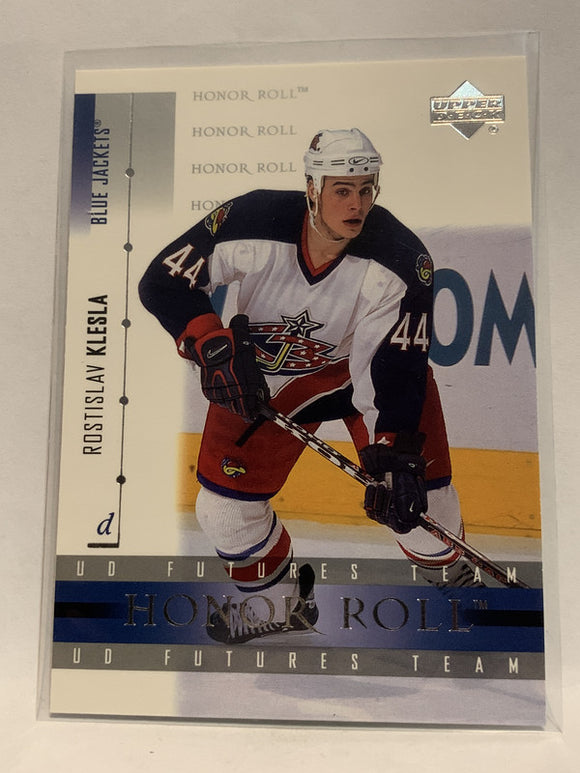 #28 Rostislav Klesla Honor Roll Columbus Blue Jackets 2001-02 Upper Deck Hockey Card  NHL
