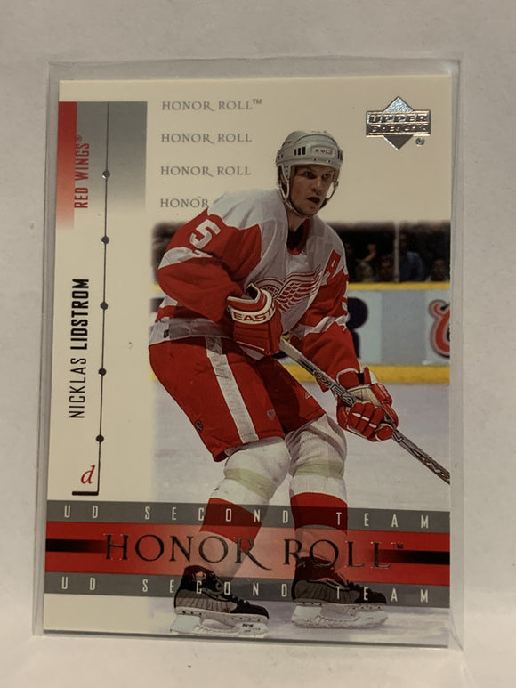 #16 Nicklas Lidstrom Honor Roll Detroit Red Wings 2001-02 Upper Deck Hockey Card  NHL