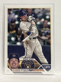 #104 Keston Hiura Milwaukee Brewers 2023 Topps Series One Baseball Card