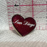 Love Heart San Diego  Lapel Pin
