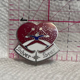 Silver Star Skier  Lapel Pin