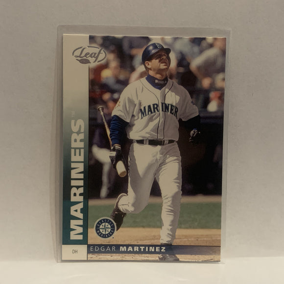 #141 Edgar Martinez Seattle Mariners 2002 Donruss Leaf Baseball Card HQ