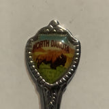 North Dakota Bison Buffalo Collectable Souvenir Spoon CZ