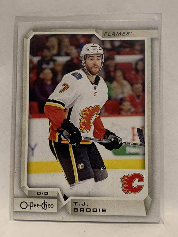 #203 T.J. Brodie Calgary Flames 2018-19 O-Pee-Chee Hockey Card  NHL