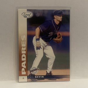 #135 Phil Nevin San Diego Padres 2002 Donruss Leaf Baseball Card HQ