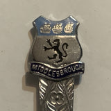 Middlesbourch Crest Emblem Fork Collectable Souvenir Spoon CZ