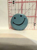 Blue Smiling Face Button Pinback