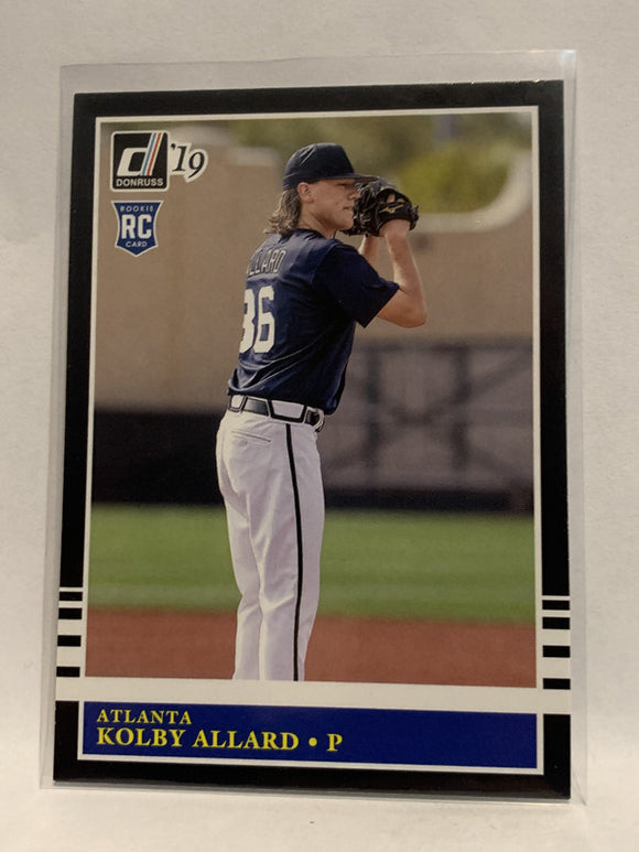 #230 Kolby Allard Rookie Atlanta Braves 2019 Donruss Baseball Card MLB