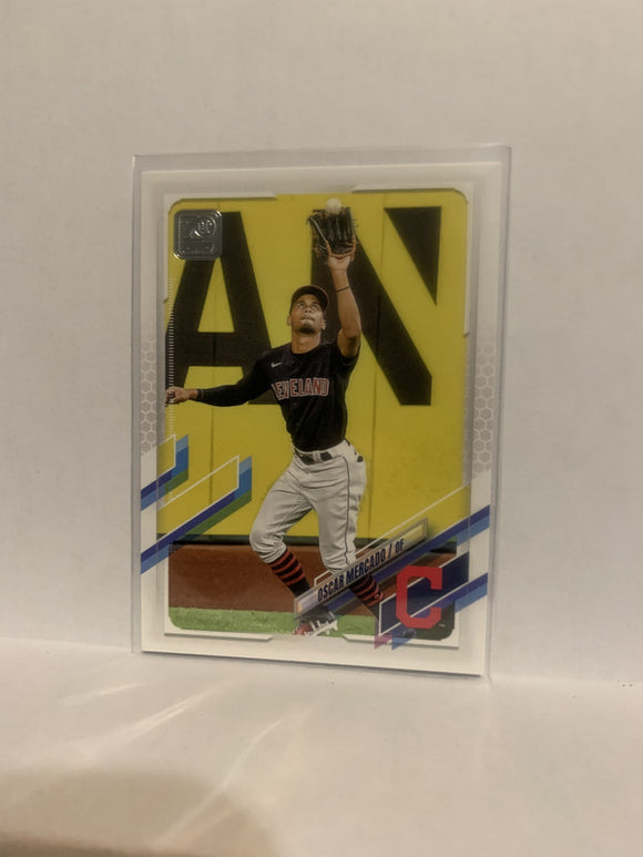 #292 Oscar Mercado Cleveland Indians 2021 Topps Series One Baseball Card