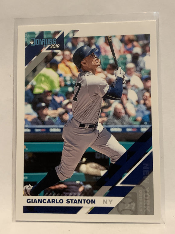 #163 Giancarlo Stanton New York Yankees 2019 Donruss Baseball Card MLB
