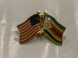 USA Zimbabwe Friendship Flags Lapel Hat Pin CI