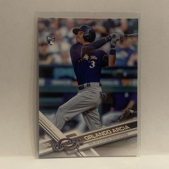 #255 Orlando Arcia Rookie Milwaukee Brewers 2017 Topps Series 1 Baseball Card HQ