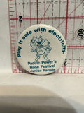 Play it Safe with Electricity Bee Mascot Button Pinback