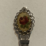 Cross Stitch Rose Flower Canada Collectable Souvenir Spoon CZ