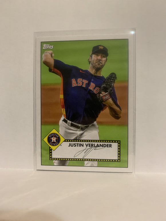 T52-16 Justin Verlander Houston Astros 2021 Topps Series One Baseball Card