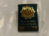 Flu Clinic Volunteer 1995 Sun Lapel Hat Pin CJ