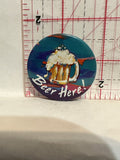 Beer Here Mug Button Pinback