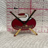 Floor Curling Logo  Lapel Pin